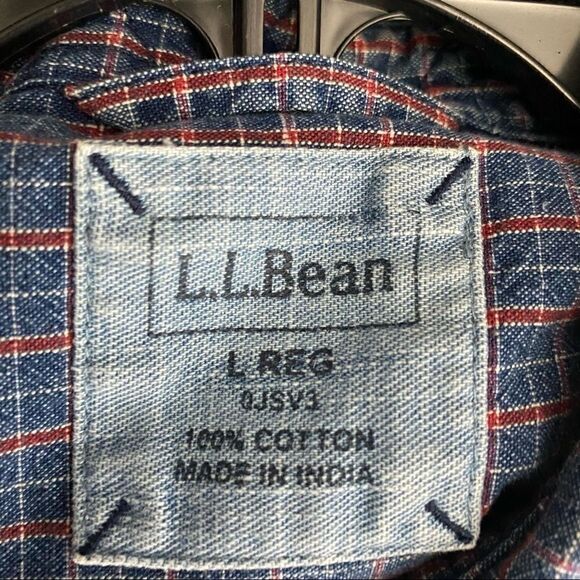 LL Bean Long Sleeve Plaid Button Up Shirt - Picture 9 of 9